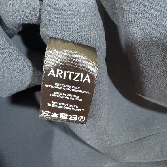 Wilfred Aritzia Regal Vest Crepette Navy Blue Womens Size 6 - Picture 7 of 8